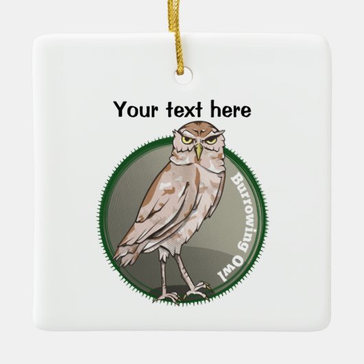 Cute Burroeping Owl Keramisch Ornament (Voorkant)
