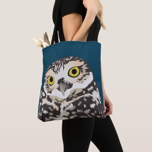 Cute Burroeping Owl Tote Bag (Dichtbij)