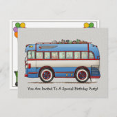 Cute Bus Tour Bus Kaart (Voorkant / Achterkant)