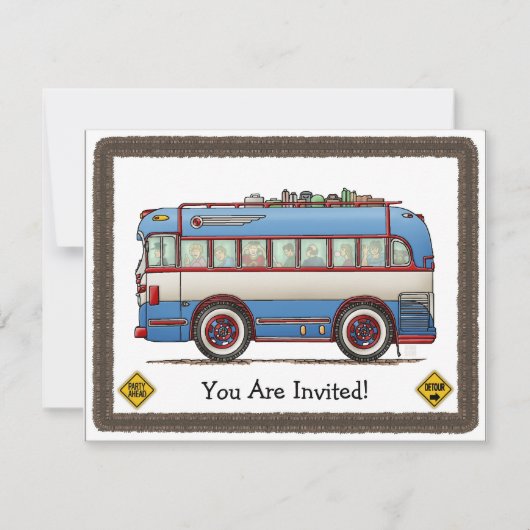 Cute Bus Tour Bus Kaart (Voorkant)