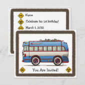 Cute Bus Tour Bus Kaart (Voorkant / Achterkant)