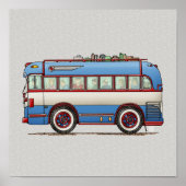 Cute Bus Tour Bus Poster (Voorkant)