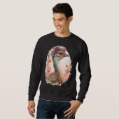 Cute Bustard Bird Watching Flower Crown Floral Bir Trui (Voorkant volledig)