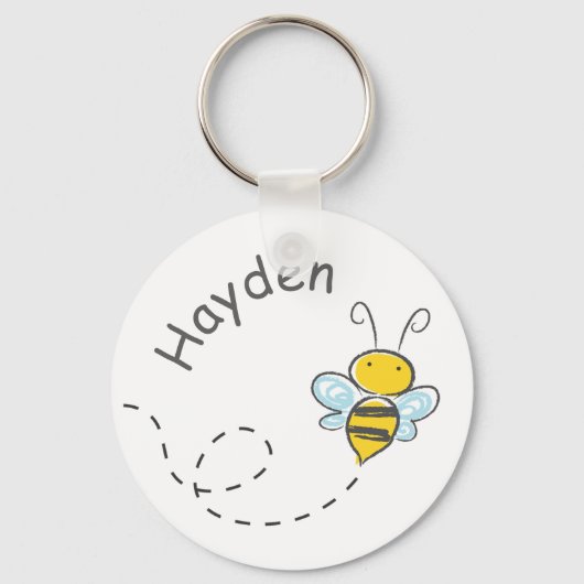 Cute Busy Bee Persoonlijke Sleutelhanger (Voorkant)