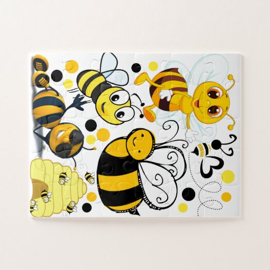 Cute Busy Bee Puzzle Legpuzzel (Horizontaal)