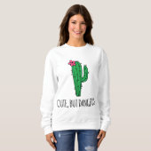 Cute but Dangerous Funny Cactus Plant Garden Trui (Voorkant volledig)