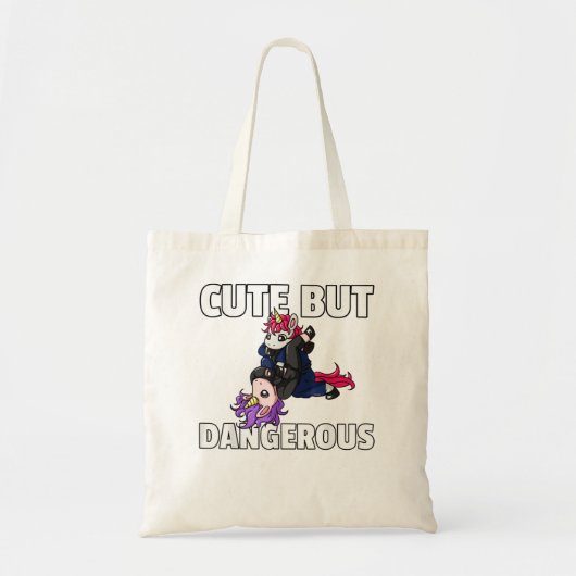 Cute but Dangerous Jiu Jitsu Unicorn Girl 440 Tote Bag (Voorkant)