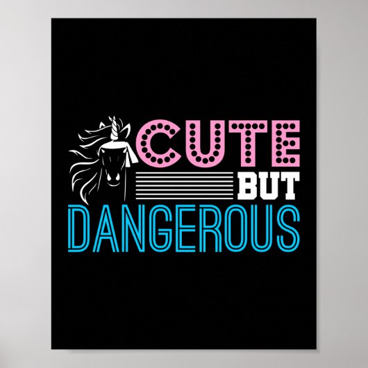 Cute but Dangerous Martial Arts Unicorn Poster (Voorkant)