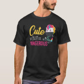 Cute But Dangerous Ninja Unicorn T-shirt (Voorkant)