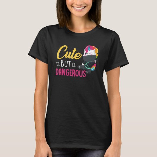 Cute But Dangerous Ninja Unicorn T-shirt (Voorkant)