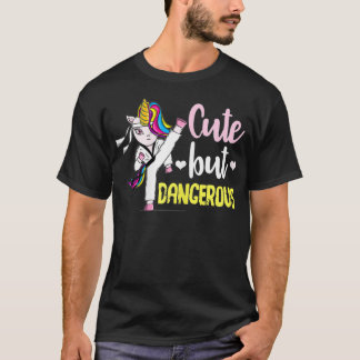 Cute but Dangerous Taekwondo Unicorn T-shirt
