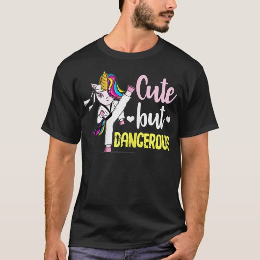 Cute but Dangerous Taekwondo Unicorn T-shirt (Voorkant)