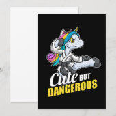 Cute But Dangerous Unicorn Karate Kung Fu MMA Gift Kaart (Voorkant / Achterkant)