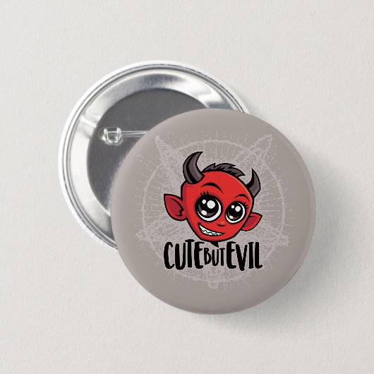 Cute but Evil Ronde Button 5,7 Cm (Voorkant /achterkant)