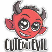Cute but Evil Sticker (Voorkant)