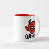 Cute but Evil Tweekleurige Koffiemok (Voorkant rechts)