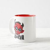 Cute but Evil Tweekleurige Koffiemok (Voorkant links)