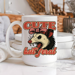 Cute But Feral Possum: Vintage Sarcastic Humor Koffiemok