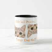 Cute but Psycho Cat 11oz Two-Tone Coffee Mok (Midden)