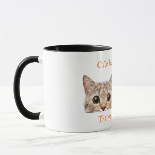 Cute but Psycho Cat 11oz Two-Tone Coffee Mok (Links)