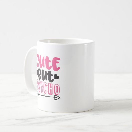 Cute but Psycho Koffiemok (Voorkant links)