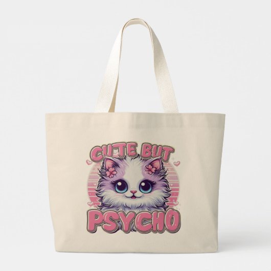 Cute but Psycho" Tote Bag (Achterkant)