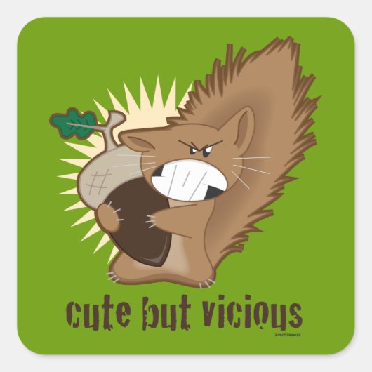 Cute but Vicious Vierkante Sticker (Voorkant)