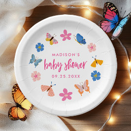 Cute Butterflies Baby Shower Papieren Bordje