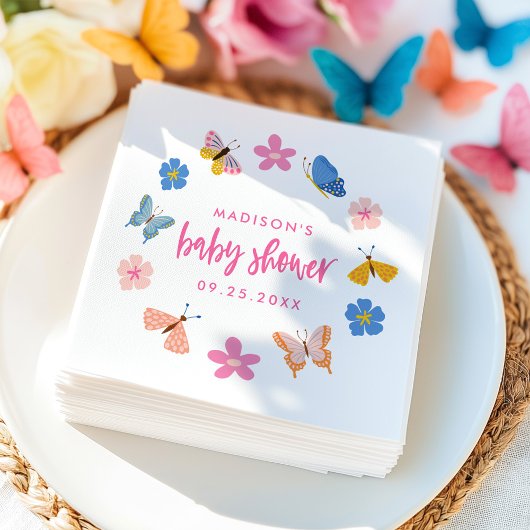Cute Butterflies Baby Shower Servet