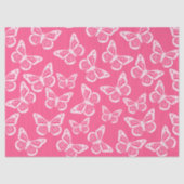 Cute Butterflies Elegant Pattern Girly Pink Tissuepapier (Voorkant)