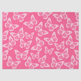 Cute Butterflies Elegant  Pattern Girly Pink Tissuepapier