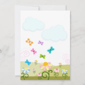 Cute Butterflies en Daisies Baby shower Kaart (Achterkant)