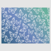Cute Butterflies Festive Pattern White Blue Tissuepapier (Voorkant)