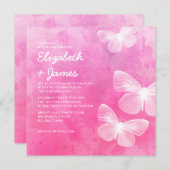Cute Butterflies Wedding Invitations Kaart (Voorkant / Achterkant)