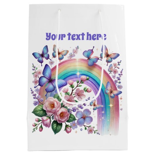 Cute Butterfly any purpose customizable  Medium Cadeauzakje (Achterkant)