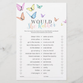 Cute Butterfly Baby shower Game