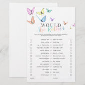 Cute Butterfly Baby shower Game (Voorkant / Achterkant)