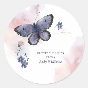 Cute Butterfly Baby shower Ronde Sticker