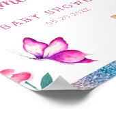 Cute Butterfly Baby shower Welcome Poster (Hoek)