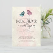 Cute Butterfly Bridal Shower Invitations Kaart (Staand voorkant)