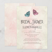 Cute Butterfly Bridal Shower Invitations Kaart (Voorkant / Achterkant)