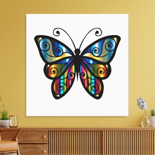 Cute Butterfly Canvas Afdruk (Insitu (Woonkamer))