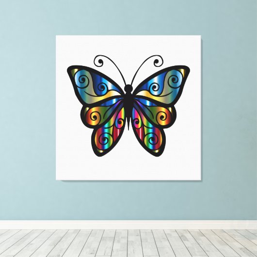Cute Butterfly Canvas Afdruk (Insitu (Houten vloer))