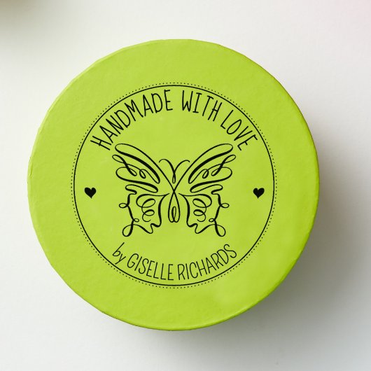 Cute Butterfly Custom Handmade with love, Rubberstempel