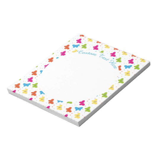 Cute Butterfly Decorative Pattern Personalized Notitieblok (Linkerzijde)