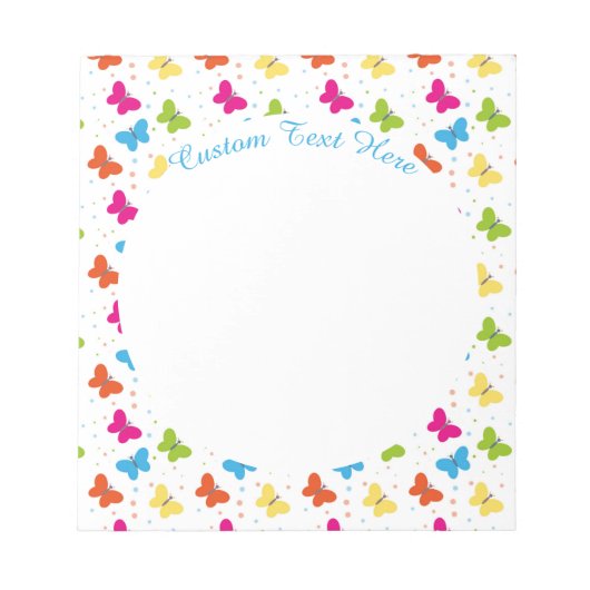 Cute Butterfly Decorative Pattern Personalized Notitieblok (Voorkant)