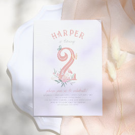 Cute Butterfly Fairytale Pink Girls Birthday Party Kaart