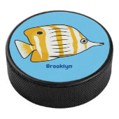 Cute butterfly fish cartoon illustration  hockey puck (3/4)