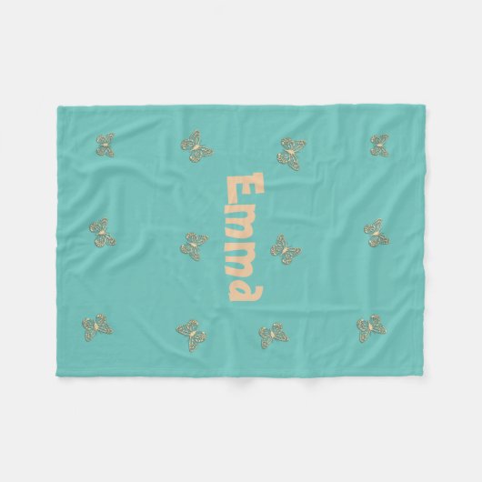 Cute Butterfly Fleece Deken (Voorkant (Horizontaal))