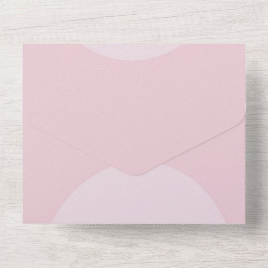 Cute Butterfly Floral Sign Roze Baby shower All In One Uitnodiging (Achterkant)